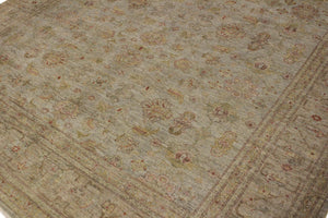 handmade Over Dyed Over Dyed Grayish Blu Gold Hand Knotted RECTANGLE 100% WOOL area rug 8' x 10'