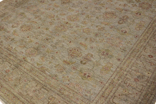 handmade Over Dyed Over Dyed Grayish Blu Gold Hand Knotted RECTANGLE 100% WOOL area rug 8' x 10'