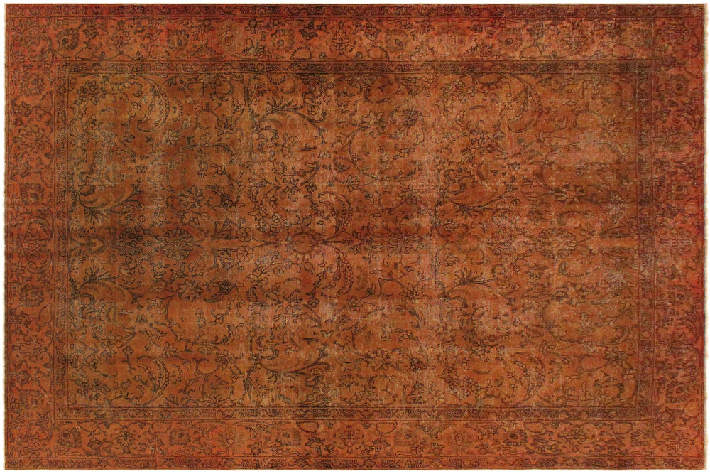 handmade Modern Vintage Rust Brown Hand Knotted RECTANGLE 100% WOOL area rug 8' x 11'