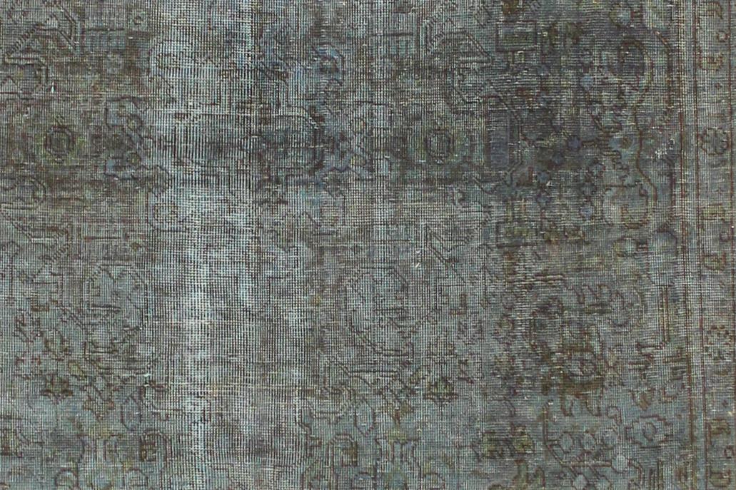 handmade Vintage Vintage Blue Brown Hand Knotted RECTANGLE 100% WOOL area rug 8x11