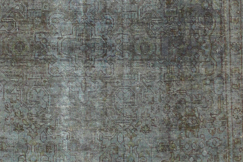 handmade Modern Vintage Blue Brown Hand Knotted RECTANGLE 100% WOOL area rug 8' x 11'