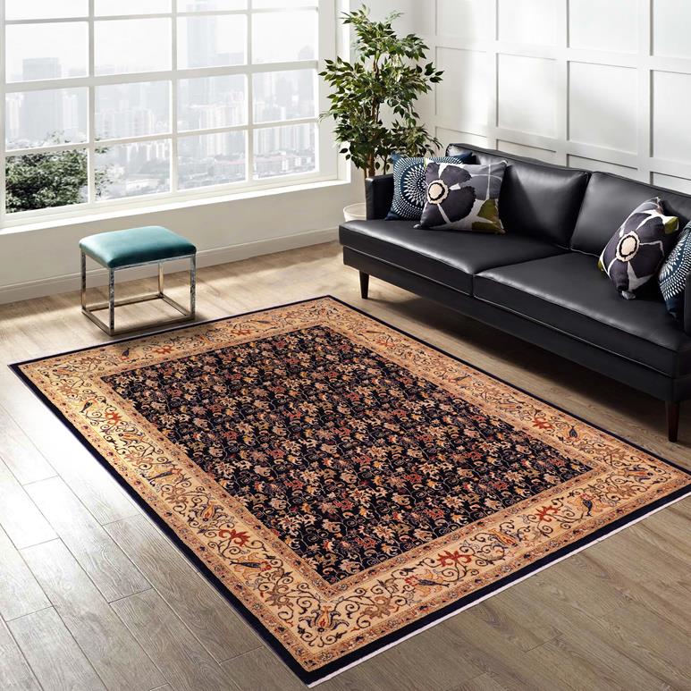 handmade Transitional Kafkaz Blue Lt. Gold Hand Knotted RECTANGLE 100% WOOL area rug 8 x 10