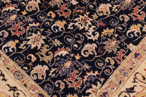 handmade Transitional Kafkaz Blue Lt. Gold Hand Knotted RECTANGLE 100% WOOL area rug 8' x 10'