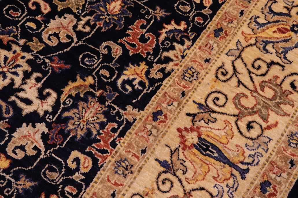 handmade Transitional Kafkaz Blue Lt. Gold Hand Knotted RECTANGLE 100% WOOL area rug 8 x 10