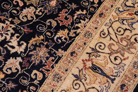 handmade Transitional Kafkaz Blue Lt. Gold Hand Knotted RECTANGLE 100% WOOL area rug 8' x 10'