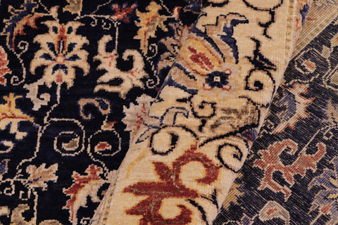 handmade Transitional Kafkaz Blue Lt. Gold Hand Knotted RECTANGLE 100% WOOL area rug 8' x 10'