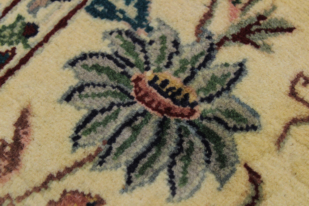 handmade Traditional Gulberg Beige Green Hand Knotted RUNNER 100% WOOL area rug 3' x 10'