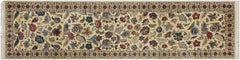handmade Traditional Gulberg Beige Green Hand Knotted RUNNER 100% WOOL area rug 3' x 10'