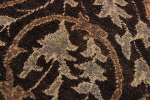 handmade Transitional Veg Dye Brown Gray Hand Knotted RUNNER 100% WOOL area rug 3' x 11'