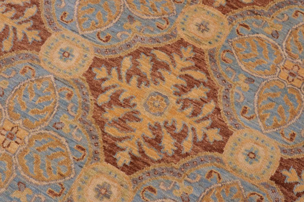 handmade Transitional Kafkaz Lt. Blue Brown Hand Knotted RECTANGLE 100% WOOL area rug 9 x 12