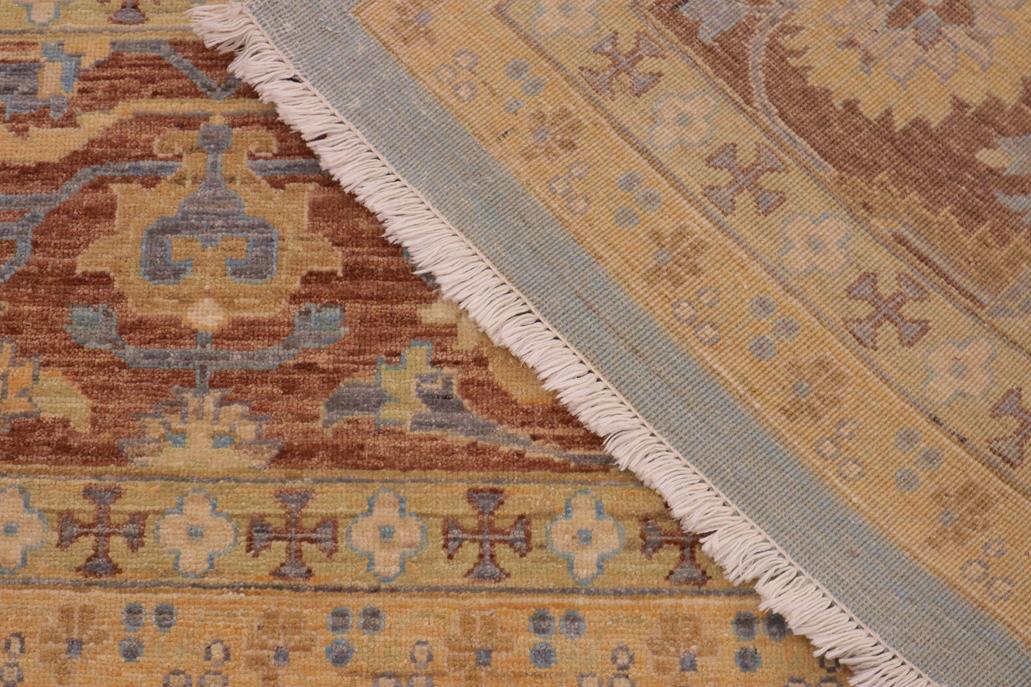 handmade Transitional Kafkaz Lt. Blue Brown Hand Knotted RECTANGLE 100% WOOL area rug 9 x 12