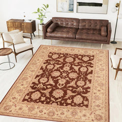 handmade Traditional Kafkaz Brown Beige Hand Knotted RECTANGLE 100% WOOL area rug 8 x 10