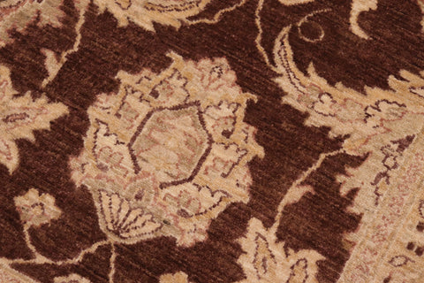 handmade Transitional Kafkaz Brown Beige Hand Knotted RECTANGLE 100% WOOL area rug 8' x 10'