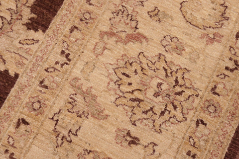 handmade Transitional Kafkaz Brown Beige Hand Knotted RECTANGLE 100% WOOL area rug 8' x 10'