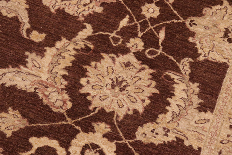 handmade Transitional Kafkaz Brown Beige Hand Knotted RECTANGLE 100% WOOL area rug 8' x 10'
