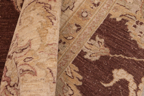 handmade Transitional Kafkaz Brown Beige Hand Knotted RECTANGLE 100% WOOL area rug 8' x 10'