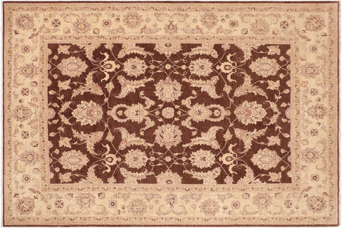 handmade Transitional Kafkaz Brown Beige Hand Knotted RECTANGLE 100% WOOL area rug 8' x 10'