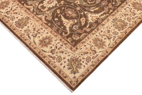 handmade Traditional Kafkaz Brown Beige Hand Knotted RECTANGLE 100% WOOL area rug 8x12