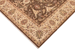 handmade Traditional Kafkaz Brown Beige Hand Knotted RECTANGLE 100% WOOL area rug 8x12