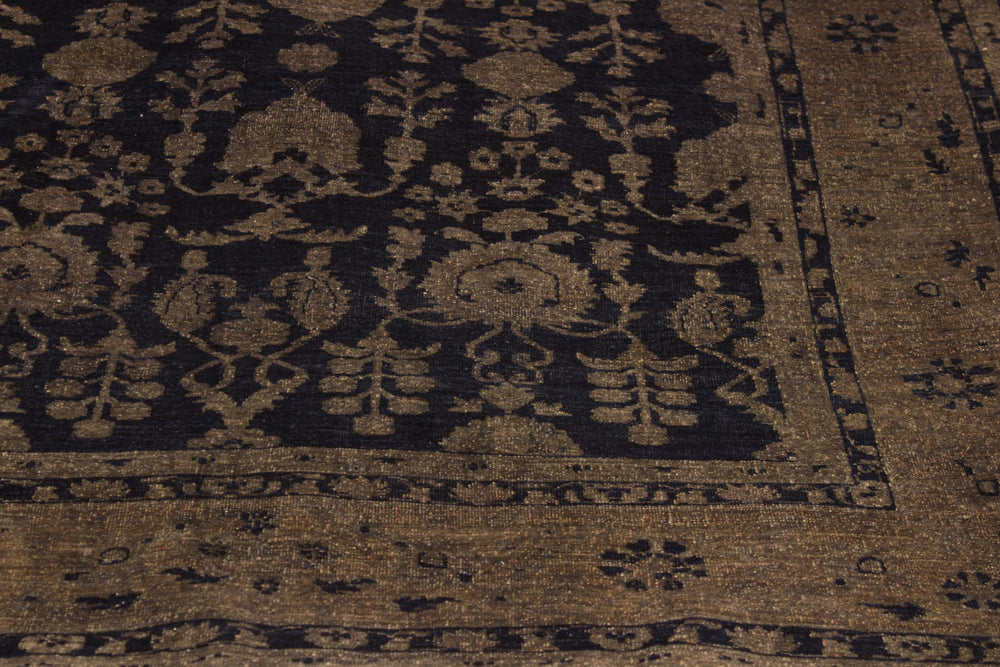 handmade Transitional Vintage Blue Brown Hand Knotted RECTANGLE 100% WOOL area rug 8' x 12'
