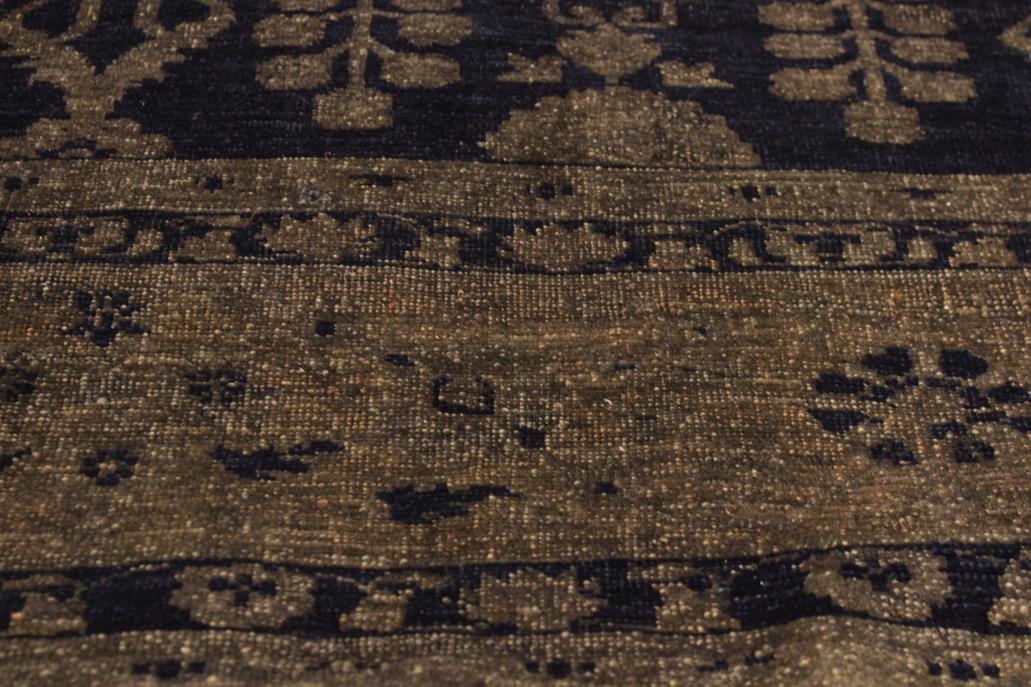 handmade Vintage Vintage Blue Brown Hand Knotted RECTANGLE 100% WOOL area rug 8x12