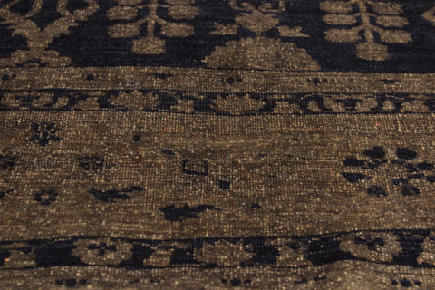 handmade Transitional Vintage Blue Brown Hand Knotted RECTANGLE 100% WOOL area rug 8' x 12'