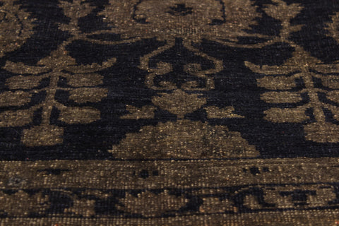 handmade Transitional Vintage Blue Brown Hand Knotted RECTANGLE 100% WOOL area rug 8' x 12'