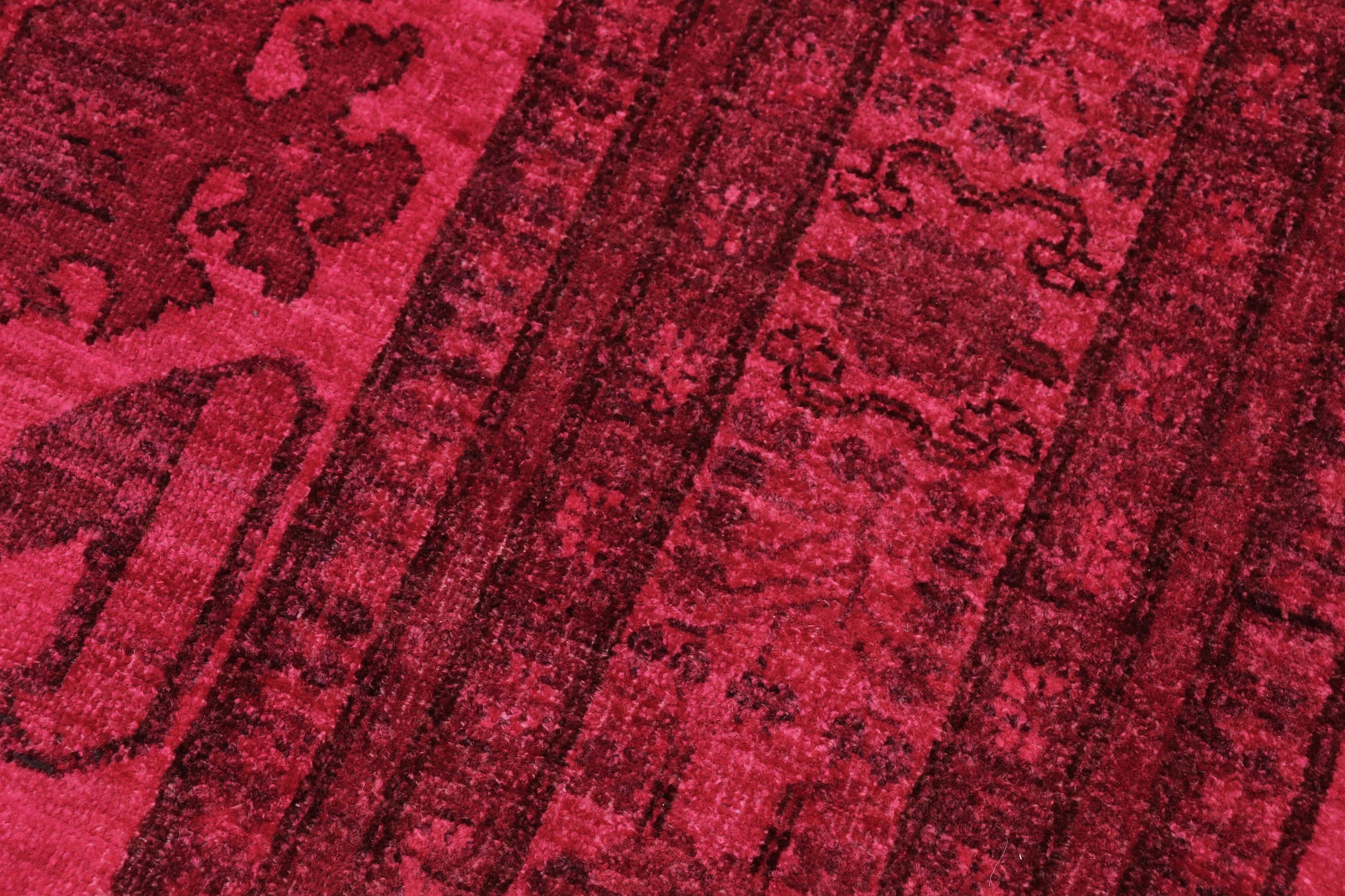 handmade Over Dyed Over Dyed Pink Pink Hand Knotted RECTANGLE 100% WOOL area rug 6' x 9'