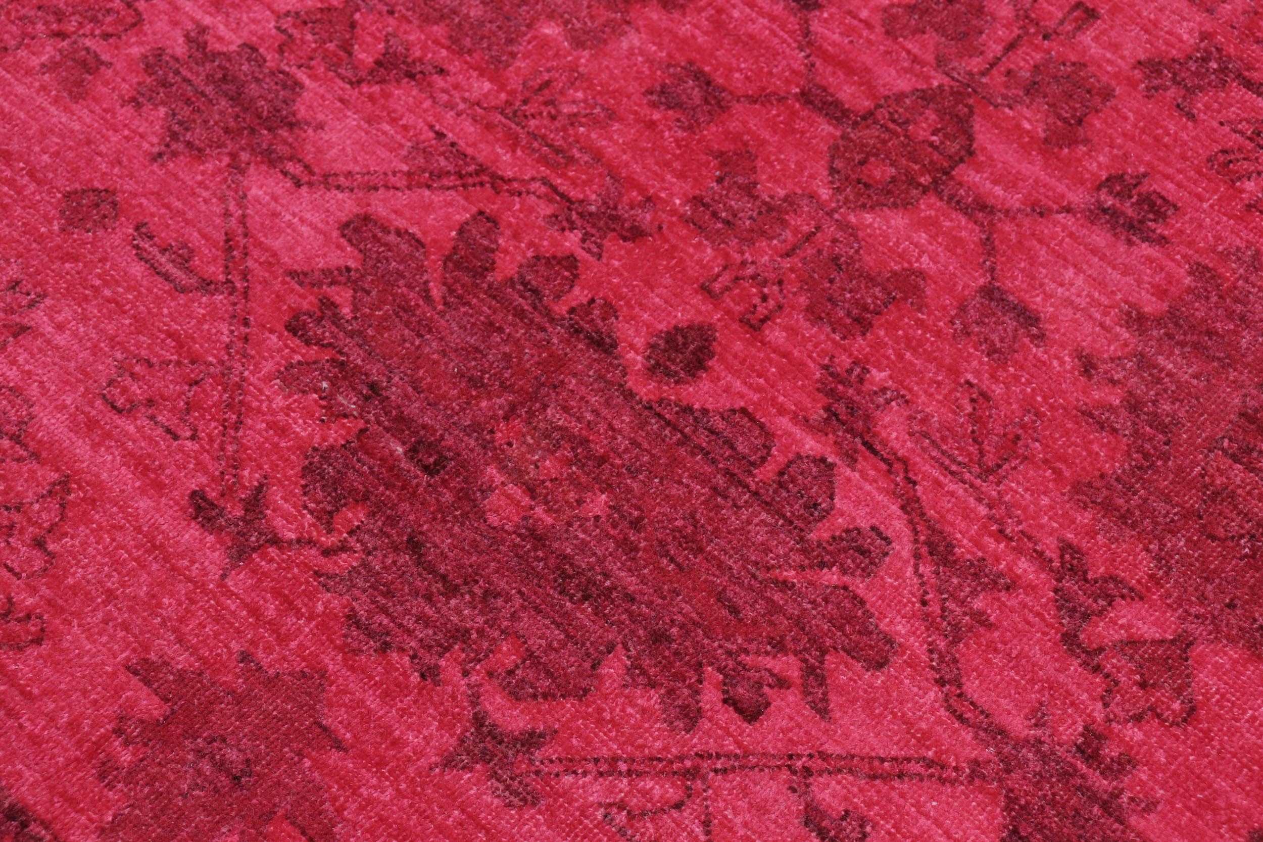 handmade Over Dyed Over Dyed Pink Pink Hand Knotted RECTANGLE 100% WOOL area rug 6' x 9'