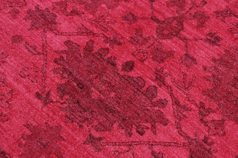 handmade Over Dyed Over Dyed Pink Pink Hand Knotted RECTANGLE 100% WOOL area rug 6' x 9'