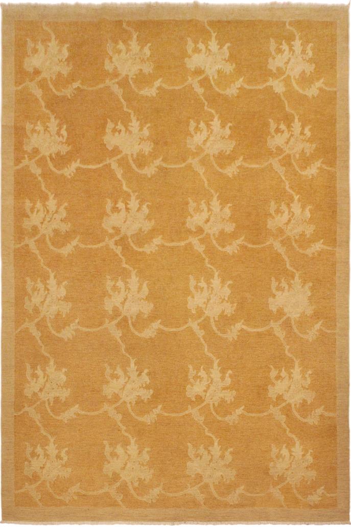 handmade Transitional Kafkaz Dull Orange Tan Hand Knotted RECTANGLE 100% WOOL area rug 9 x 12