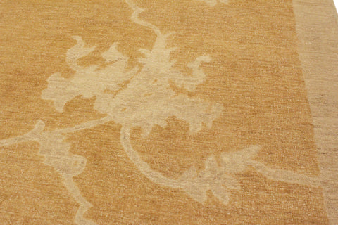 handmade Modern Kafkaz Dull Orange Tan Hand Knotted RECTANGLE 100% WOOL area rug 9' x 12'