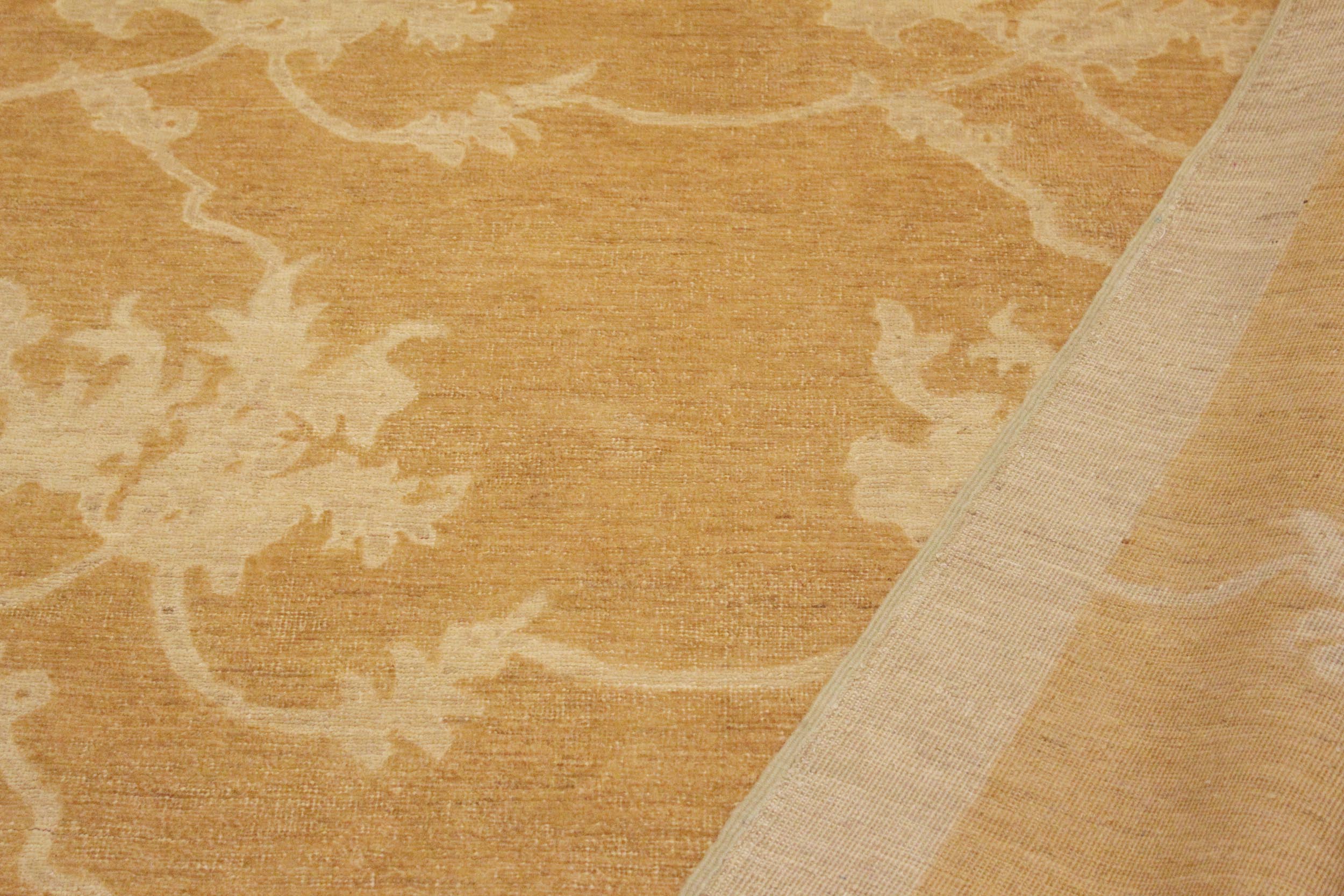 handmade Modern Kafkaz Dull Orange Tan Hand Knotted RECTANGLE 100% WOOL area rug 9' x 12'
