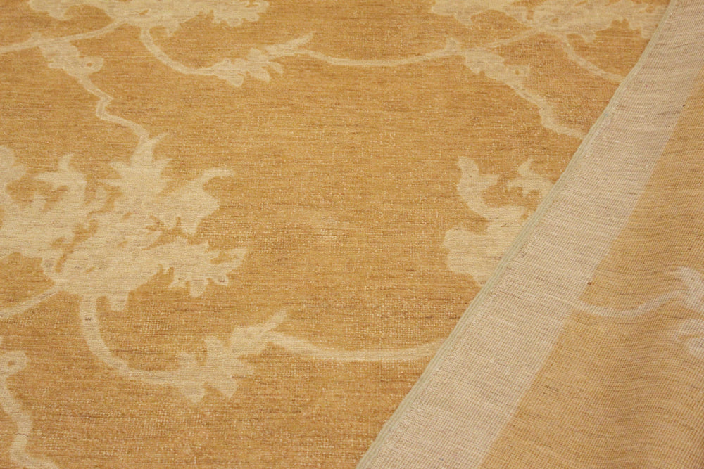 handmade Modern Kafkaz Dull Orange Tan Hand Knotted RECTANGLE 100% WOOL area rug 9' x 12'