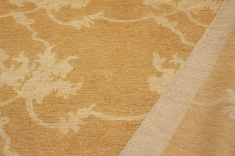 handmade Modern Kafkaz Dull Orange Tan Hand Knotted RECTANGLE 100% WOOL area rug 9' x 12'