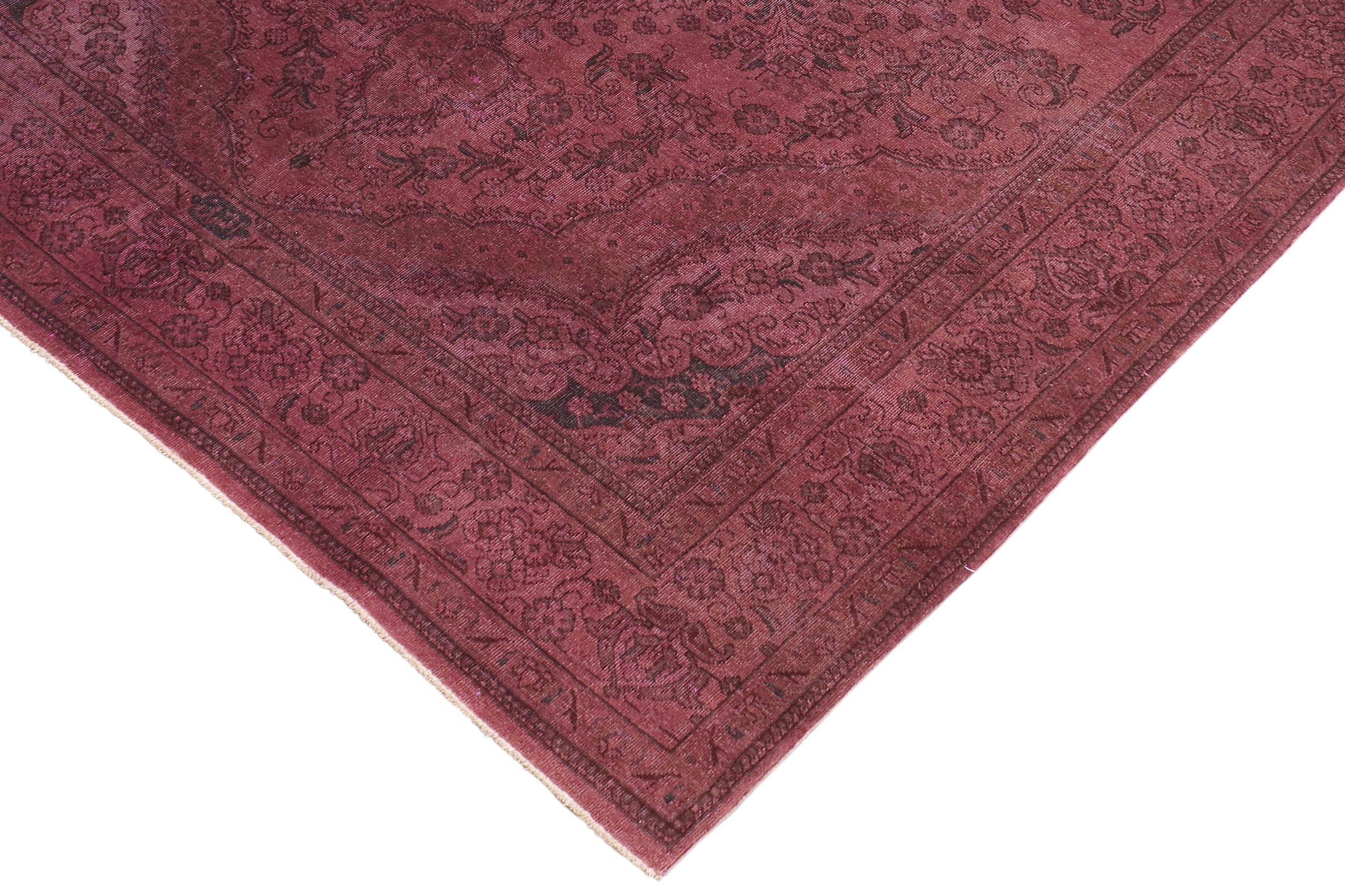 handmade Modern Vintage Purple Brown Hand Knotted RECTANGLE 100% WOOL area rug 7' x 10'