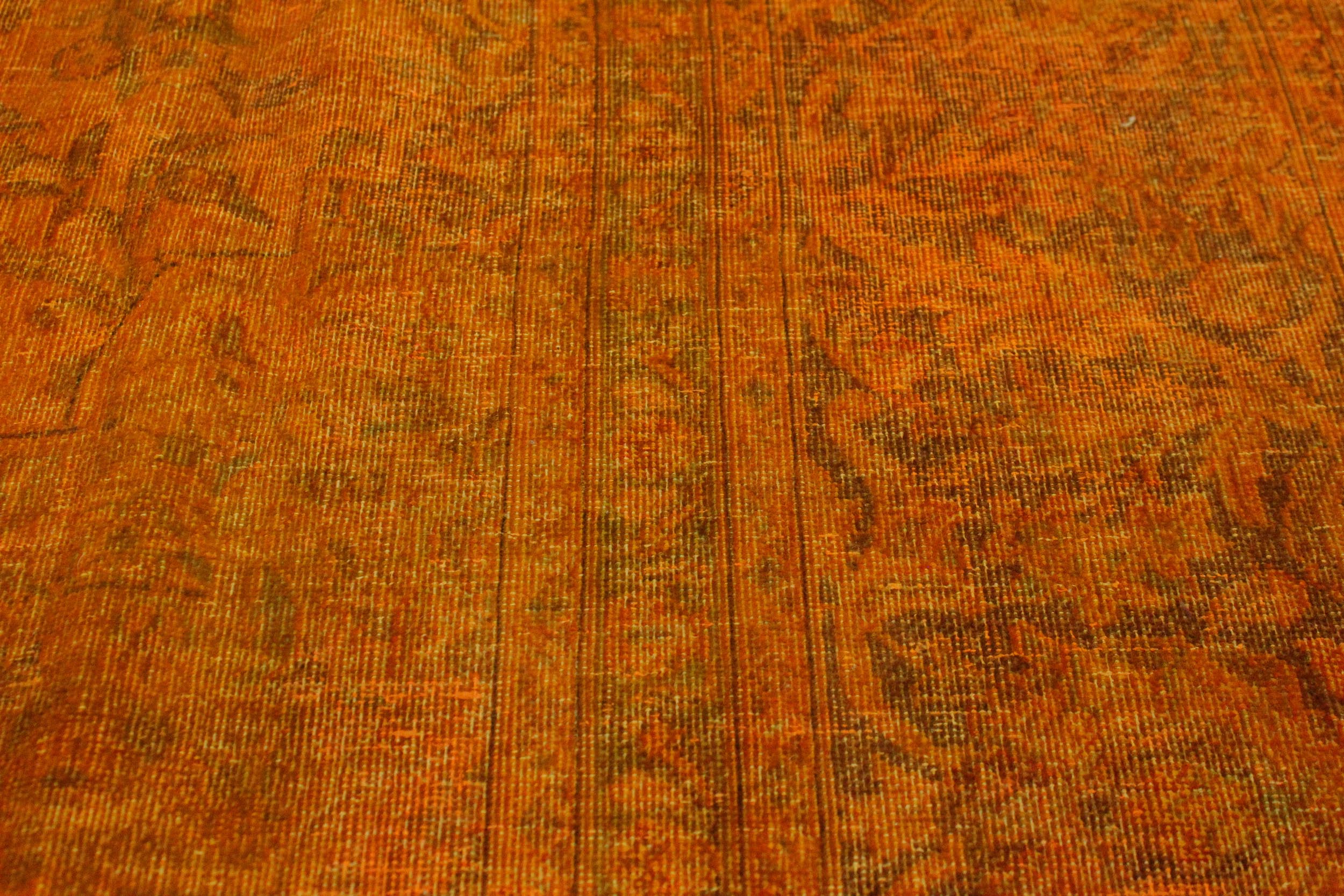 handmade Modern Vintage Orange Brown Hand Knotted RECTANGLE 100% WOOL area rug 8' x 11'