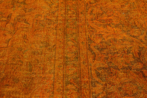 handmade Modern Vintage Orange Brown Hand Knotted RECTANGLE 100% WOOL area rug 8' x 11'