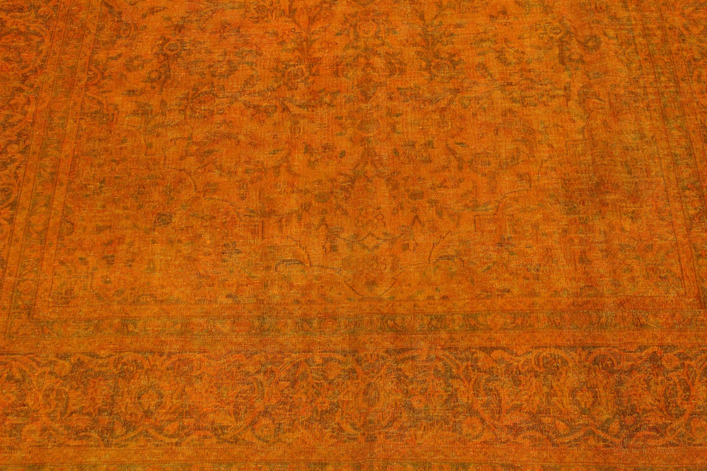 handmade Modern Vintage Orange Brown Hand Knotted RECTANGLE 100% WOOL area rug 8' x 11'