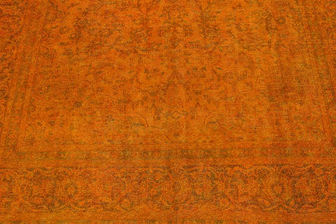 handmade Modern Vintage Orange Brown Hand Knotted RECTANGLE 100% WOOL area rug 8' x 11'