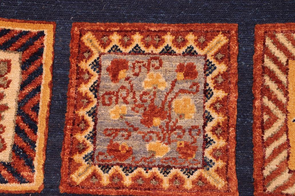 handmade Transitional Berjusta Blue Beige Hand Knotted RECTANGLE 100% WOOL area rug 8 x 10