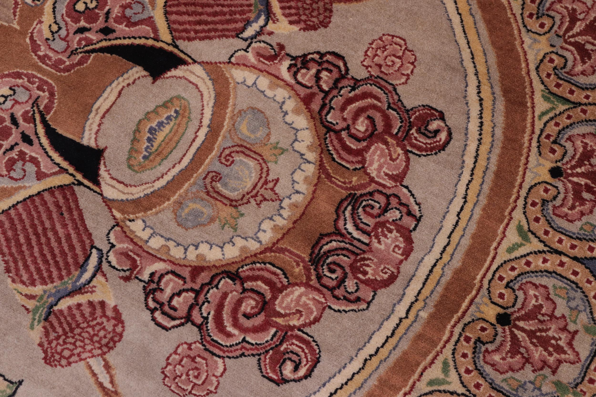 handmade Traditional Firdous Lt. Gray Black Hand Knotted RECTANGLE 100% WOOL area rug 10x14