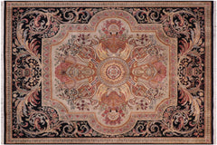 handmade Traditional Firdous Lt. Gray Black Hand Knotted RECTANGLE 100% WOOL area rug 10x14