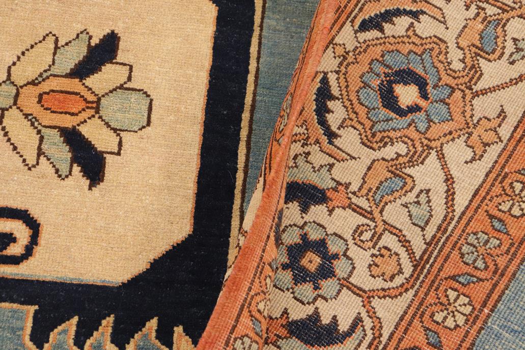 handmade Traditional Veg Dye Blue Beige Hand Knotted RECTANGLE 100% WOOL area rug 9 x 12