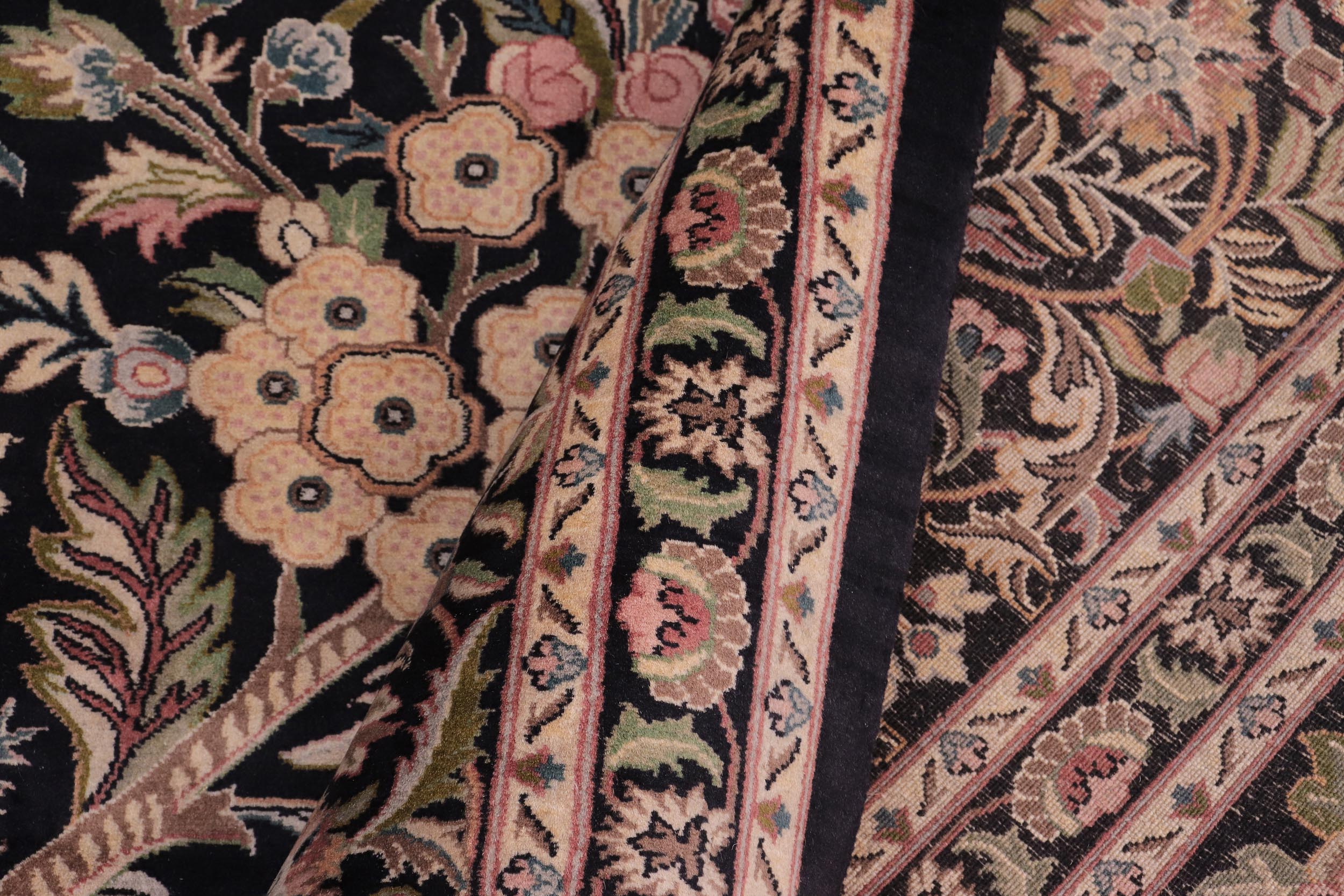 handmade Traditional Nagi Black Black Hand Knotted RECTANGLE 100% WOOL area rug 9x12