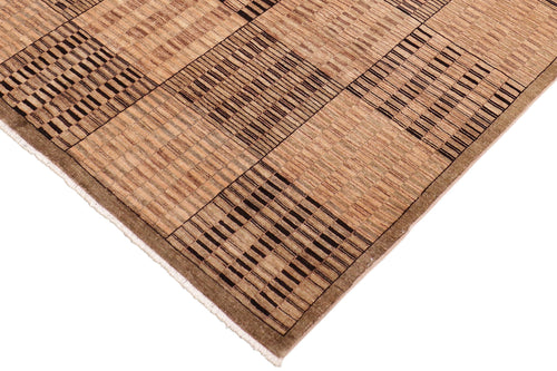handmade Modern Gabbeh Tan Brown Hand Knotted RECTANGLE 100% WOOL area rug 8' x 10'