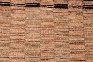 handmade Modern Gabbeh Tan Brown Hand Knotted RECTANGLE 100% WOOL area rug 8' x 10'