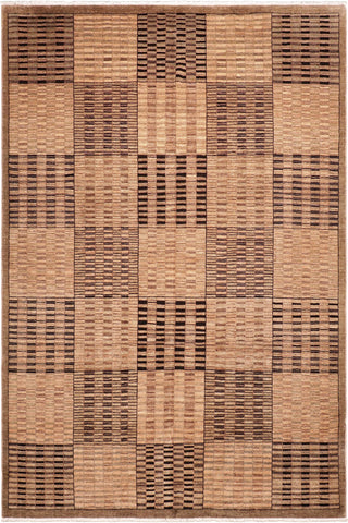 Bohemian Gabbeh Suzann Tan/Brown Wool Rug - 7'10'' x 9'8''