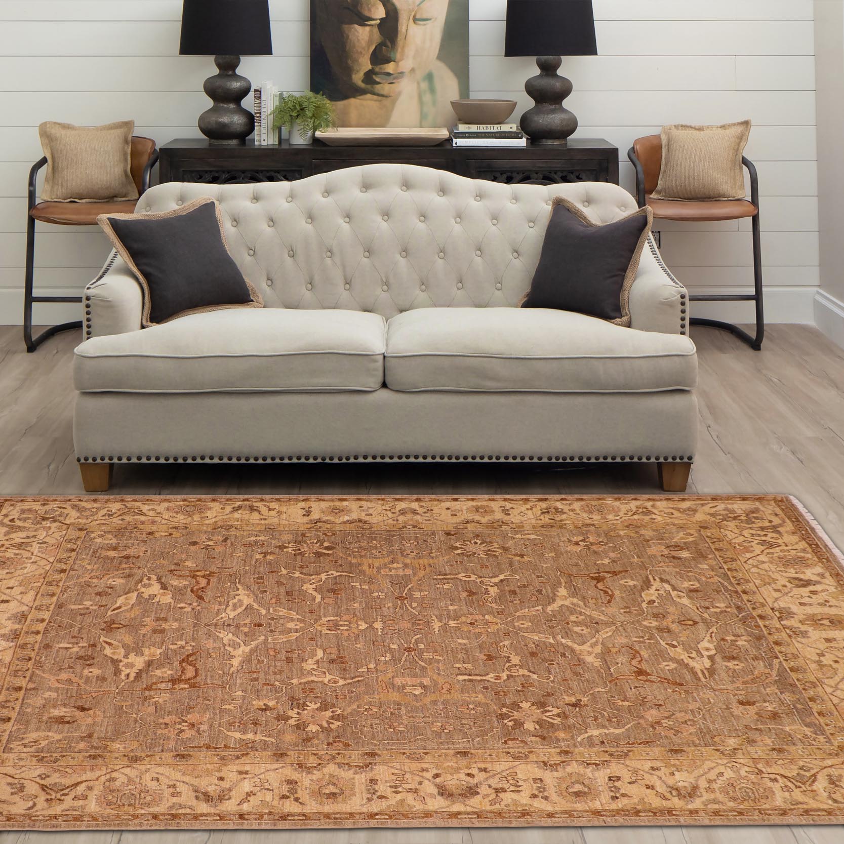 handmade Traditional Kafkaz Gray Tan Hand Knotted RECTANGLE 100% WOOL area rug 8x10