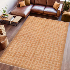 handmade Transitional Kafkaz Rust Tan Hand Knotted RECTANGLE 100% WOOL area rug 6 x 9